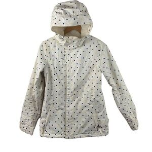 Burton Society Dryride Full Zip Square Print Hooded Ski Snow Jacket Sz S